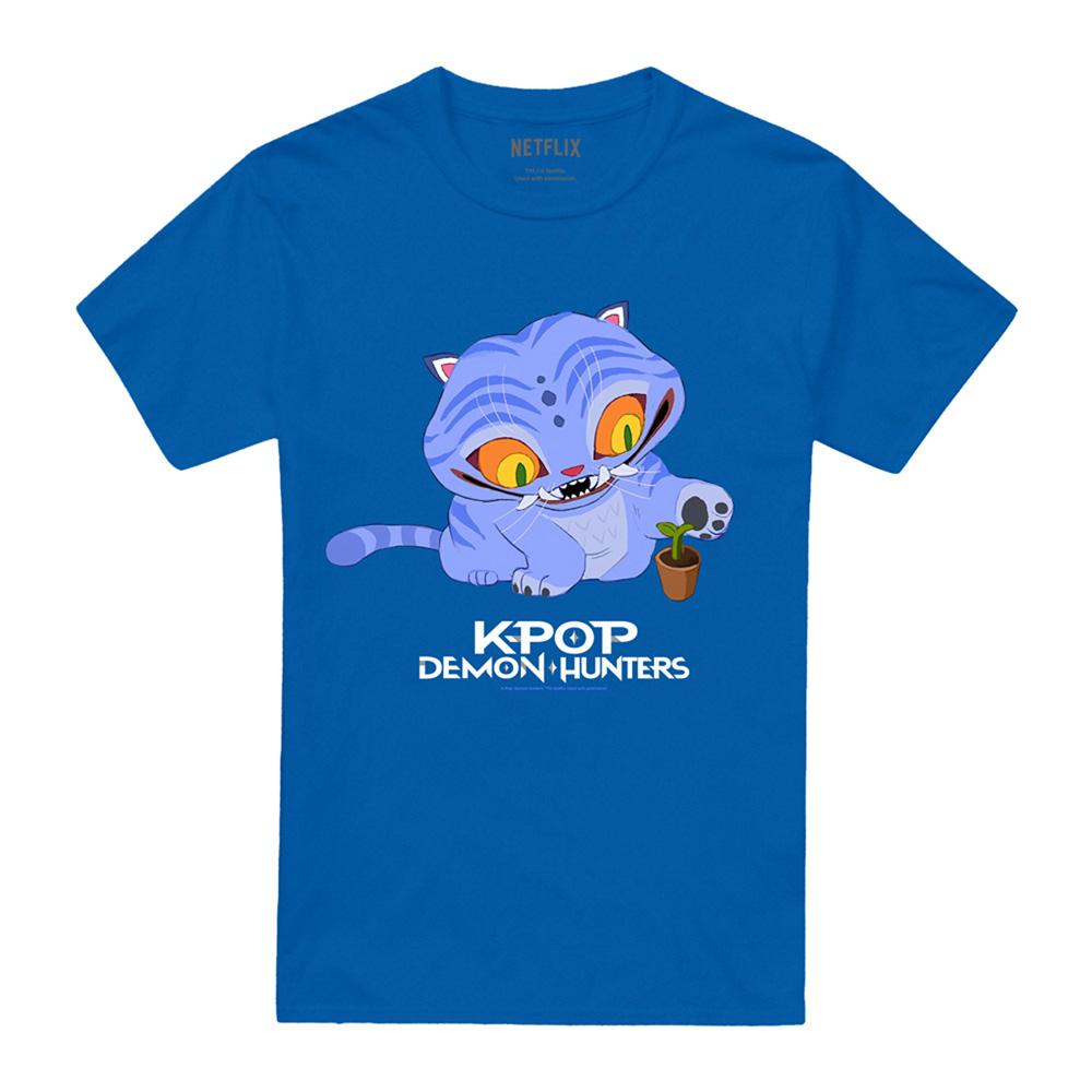 Royal Blue - Front - K-Pop Demon Hunters Unisex Adult Cute Derpy Tiger T-Shirt
