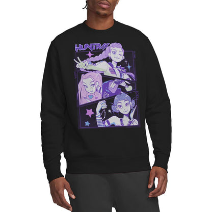 Black - Front - K-Pop Demon Hunters Unisex Adult Huntr-X Anime Sweatshirt