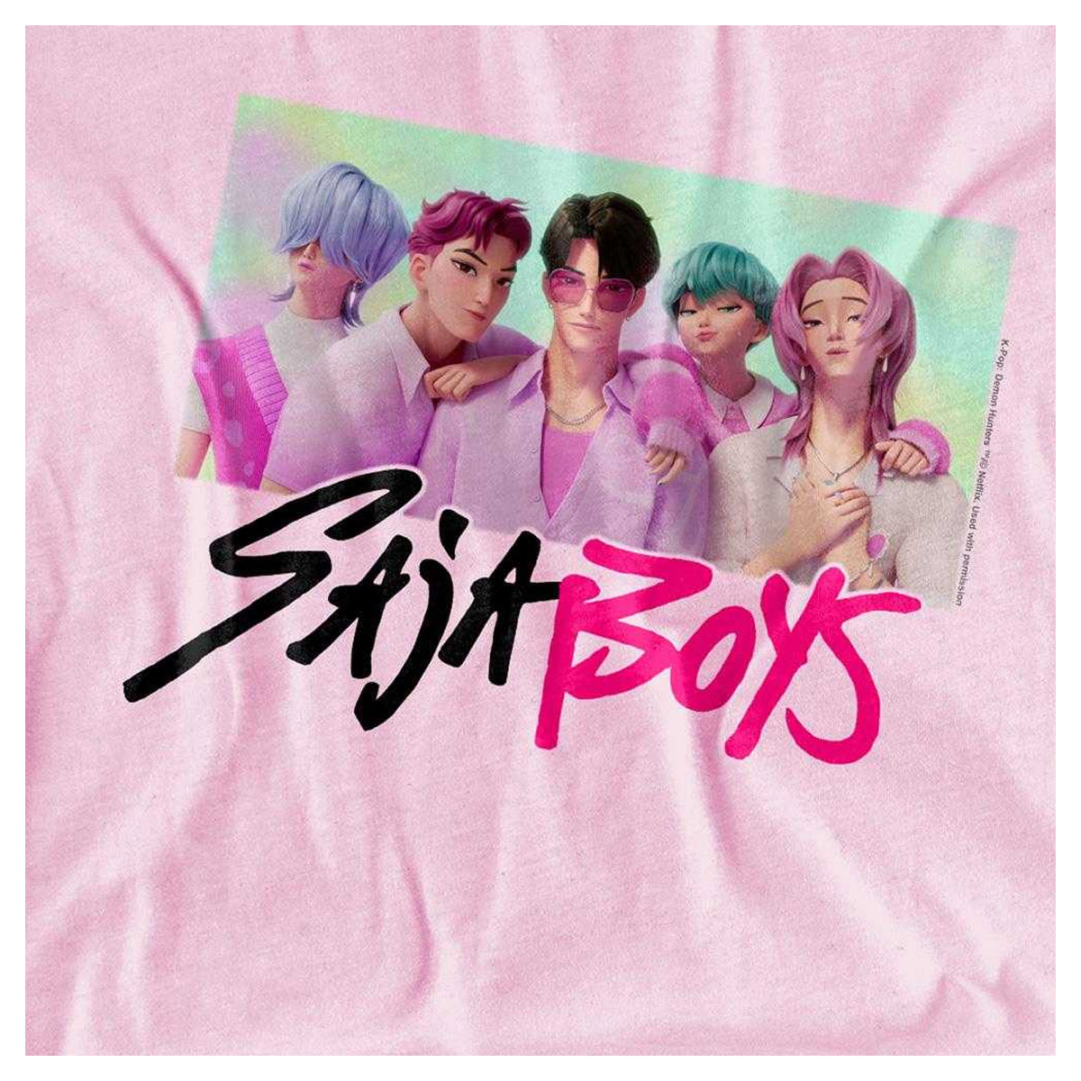 Light Pink - Side - K-Pop Demon Hunters Childrens-Kids Saja Boys Photo Frame T-Shirt