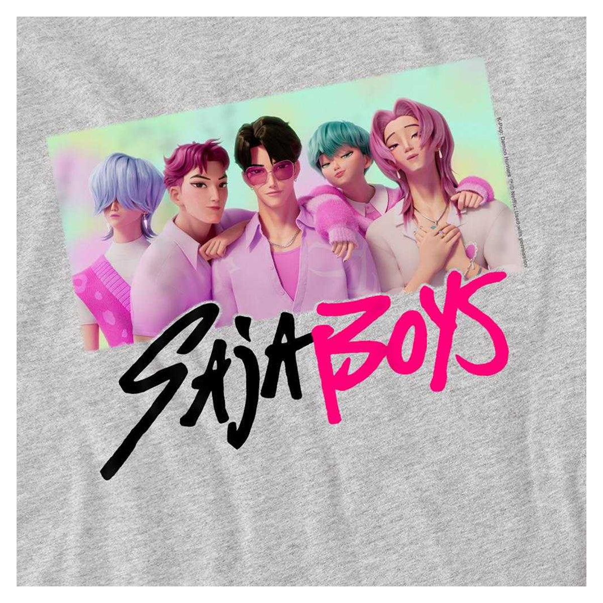 Heather Grey - Side - K-Pop Demon Hunters Childrens-Kids Saja Boys Photo Frame T-Shirt