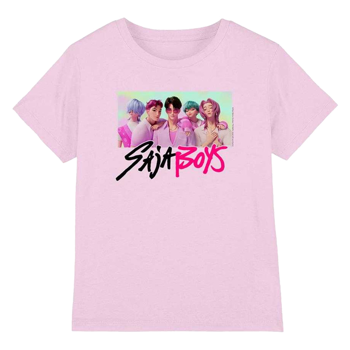 Light Pink - Front - K-Pop Demon Hunters Childrens-Kids Saja Boys Photo Frame T-Shirt