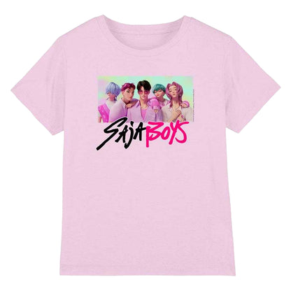 Light Pink - Front - K-Pop Demon Hunters Childrens-Kids Saja Boys Photo Frame T-Shirt