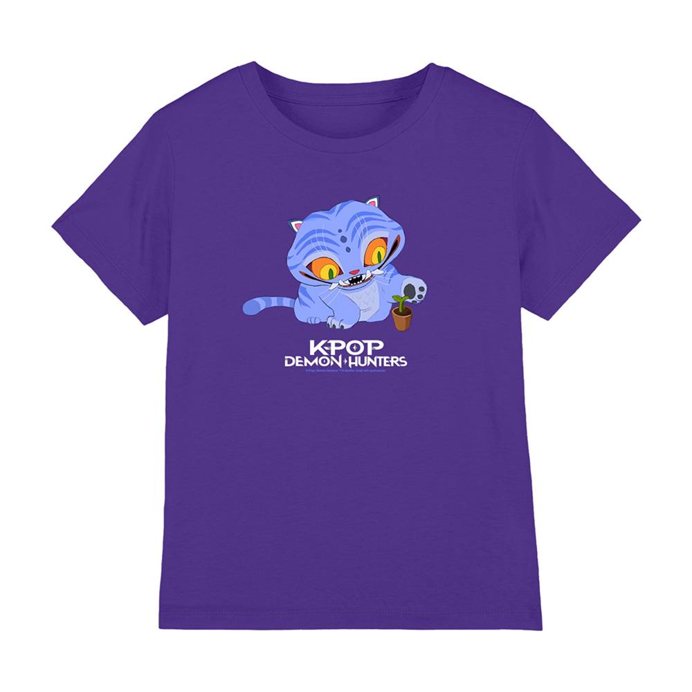 Purple - Front - K-Pop Demon Hunters Childrens-Kids Cute Derpy Tiger T-Shirt