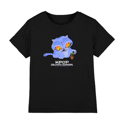 Black - Front - K-Pop Demon Hunters Childrens-Kids Cute Derpy Tiger T-Shirt