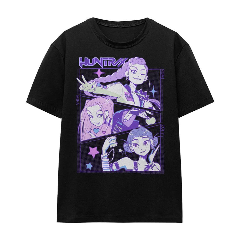 Black - Lifestyle - K-Pop Demon Hunters Womens-Ladies Huntr-X Anime T-Shirt