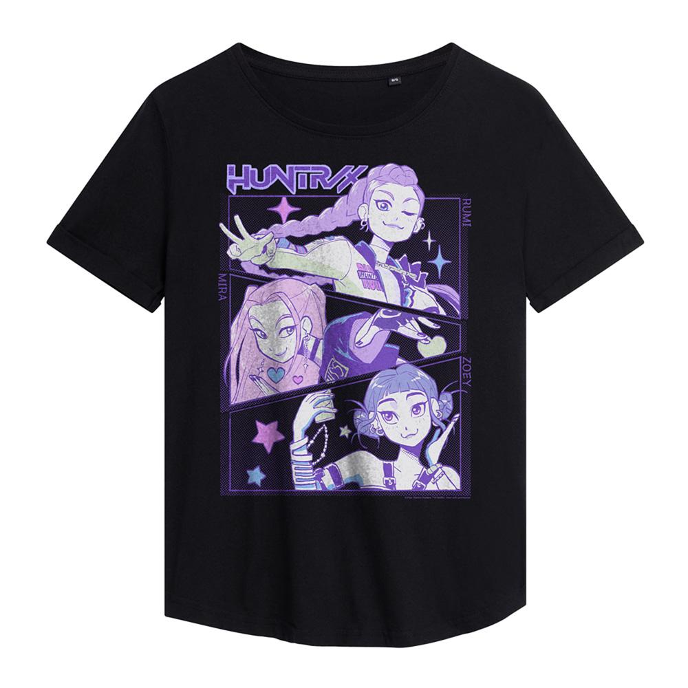Black - Lifestyle - K-Pop Demon Hunters Womens-Ladies Huntr-X Anime Fashion T-Shirt