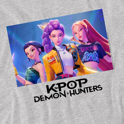 Heather Grey - Back - K-Pop Demon Hunters Childrens-Kids Huntr-X T-Shirt