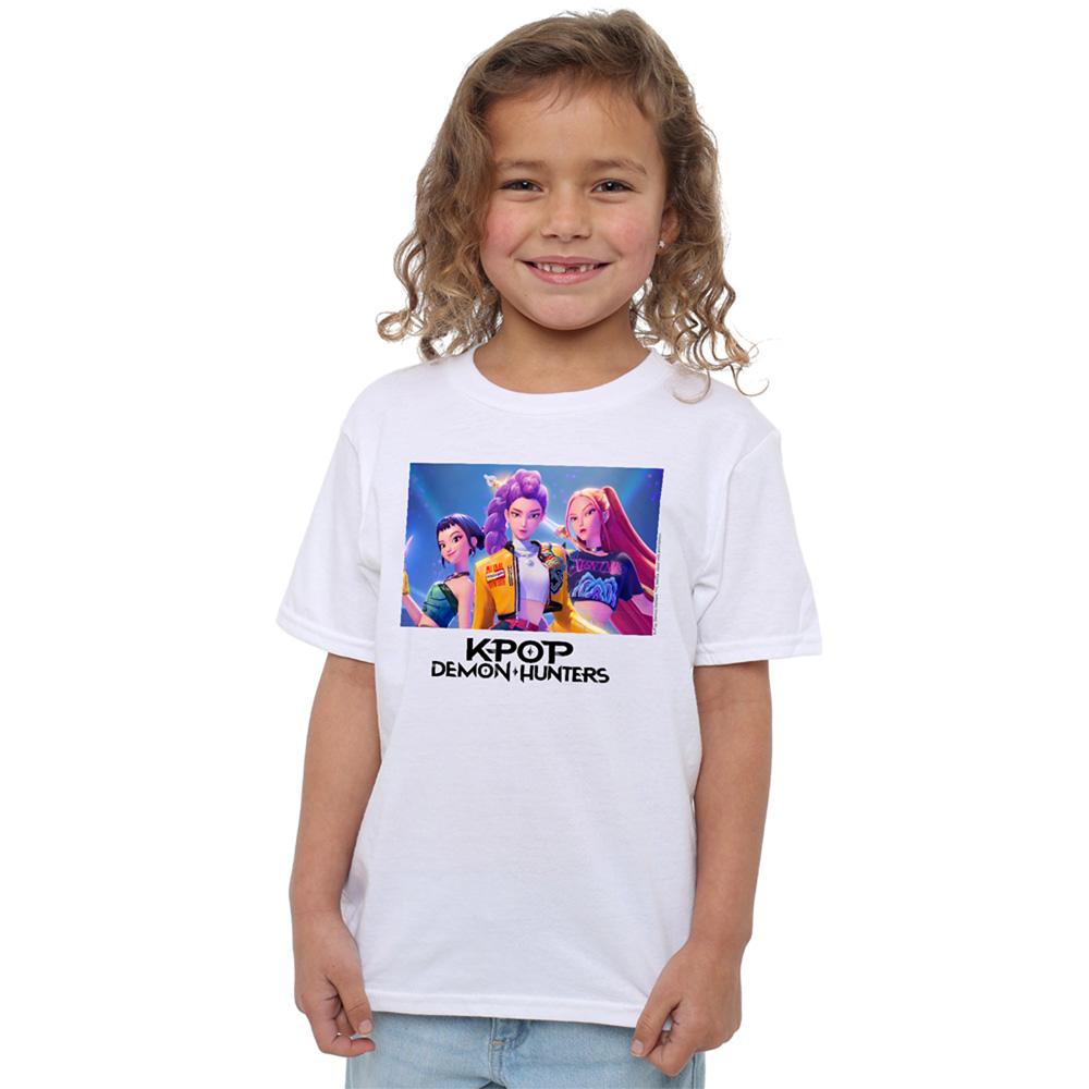 White - Side - K-Pop Demon Hunters Childrens-Kids Huntr-X T-Shirt