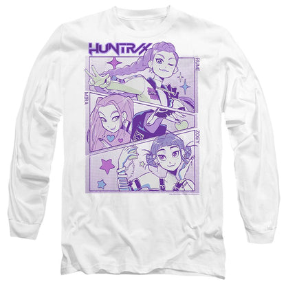 White - Front - K-Pop Demon Hunters Unisex Adult Huntr-X Anime Long-Sleeved T-Shirt
