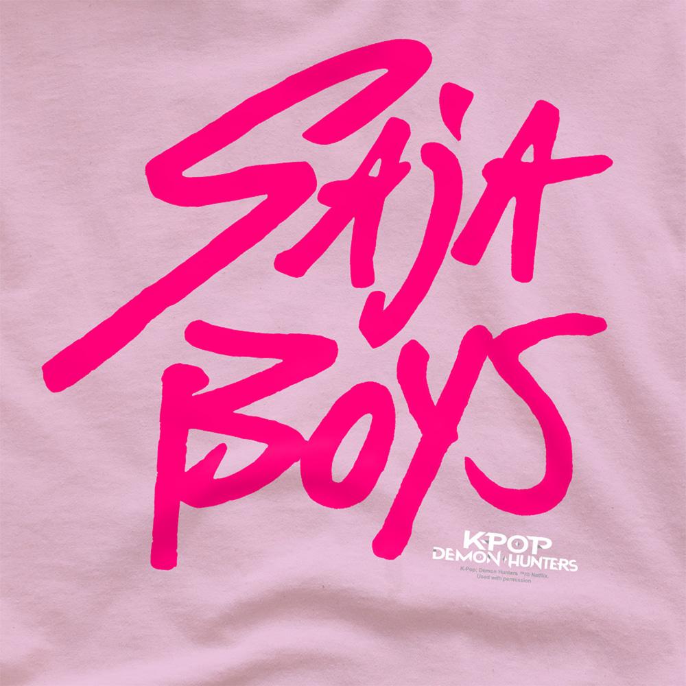 Light Pink - Back - K-Pop Demon Hunters Unisex Adult Saja Boys Logo T-Shirt