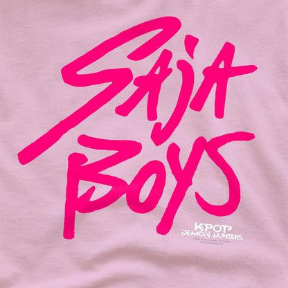 Light Pink - Back - K-Pop Demon Hunters Unisex Adult Saja Boys Logo T-Shirt