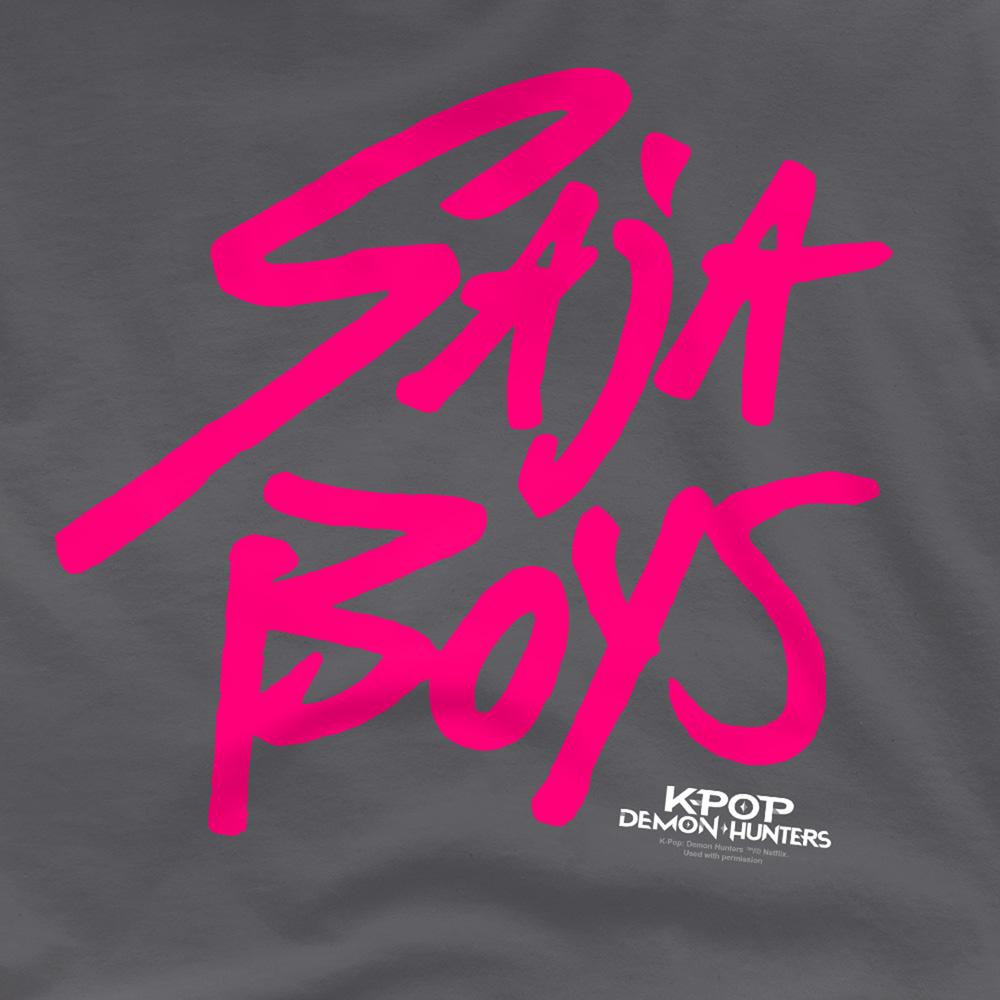 Charcoal - Back - K-Pop Demon Hunters Unisex Adult Saja Boys Logo T-Shirt