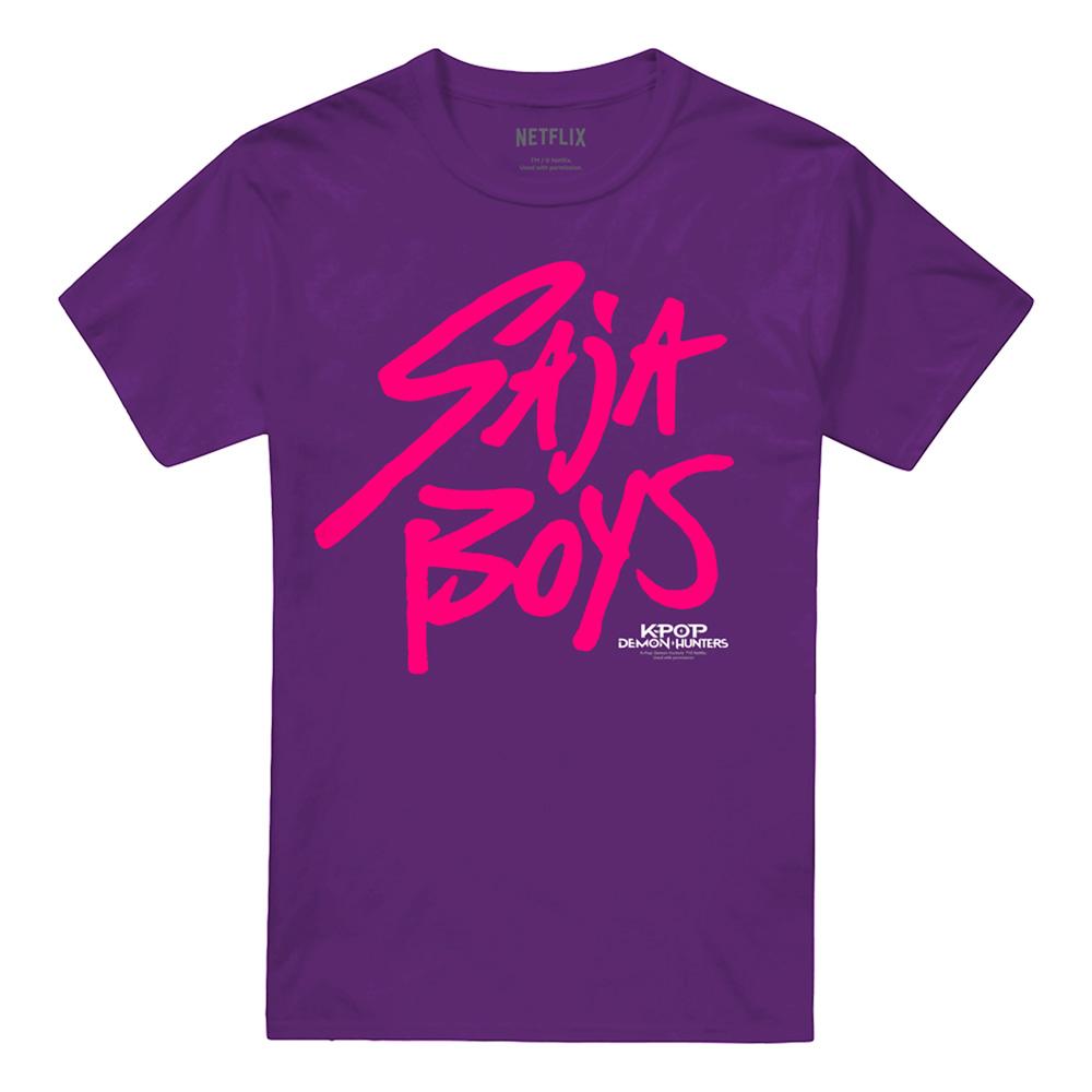 Purple - Front - K-Pop Demon Hunters Unisex Adult Saja Boys Logo T-Shirt