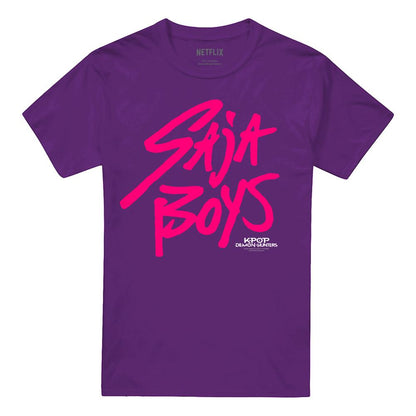 Purple - Front - K-Pop Demon Hunters Unisex Adult Saja Boys Logo T-Shirt
