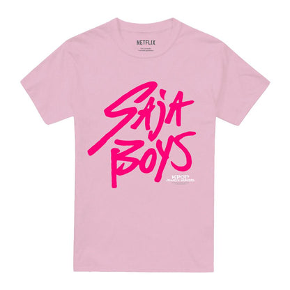 Light Pink - Front - K-Pop Demon Hunters Unisex Adult Saja Boys Logo T-Shirt