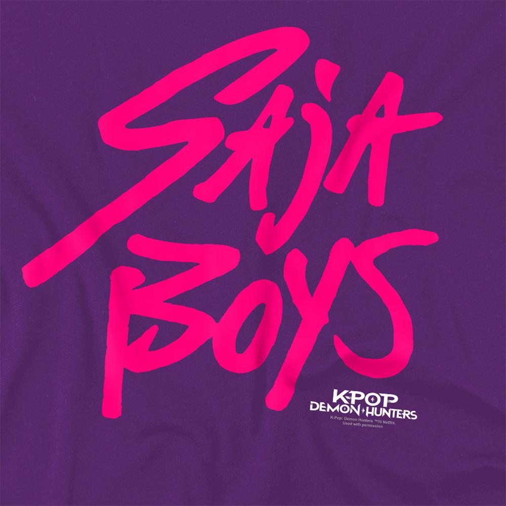 Purple - Back - K-Pop Demon Hunters Unisex Adult Saja Boys Logo T-Shirt