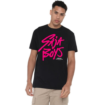 Black-Pink - Front - K-Pop Demon Hunters Unisex Adult Saja Boys Logo T-Shirt