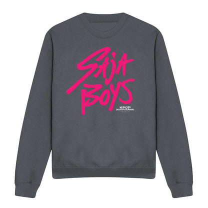 Charcoal - Front - K-Pop Demon Hunters Unisex Adult Saja Boys Logo Sweatshirt