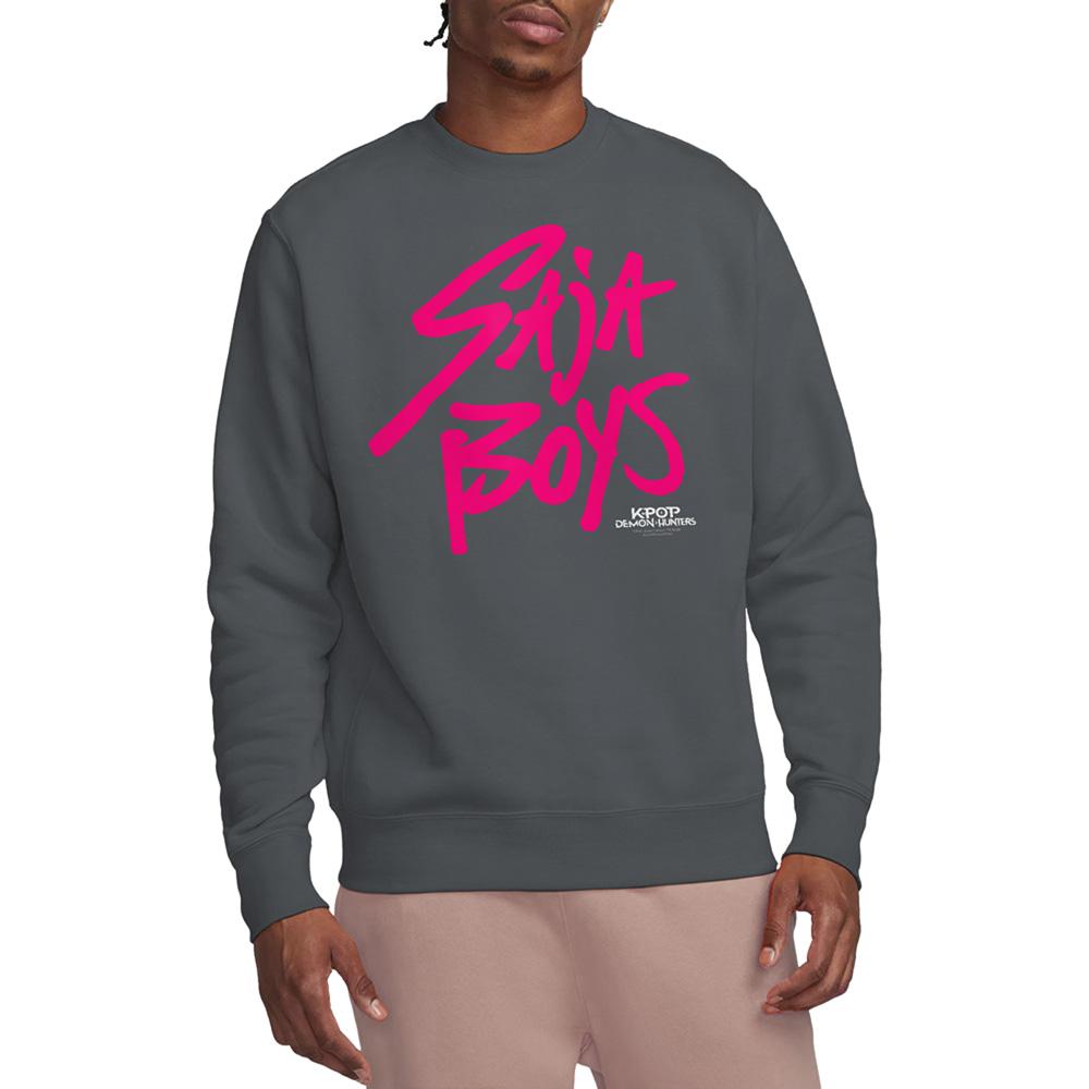Charcoal - Lifestyle - K-Pop Demon Hunters Unisex Adult Saja Boys Logo Sweatshirt