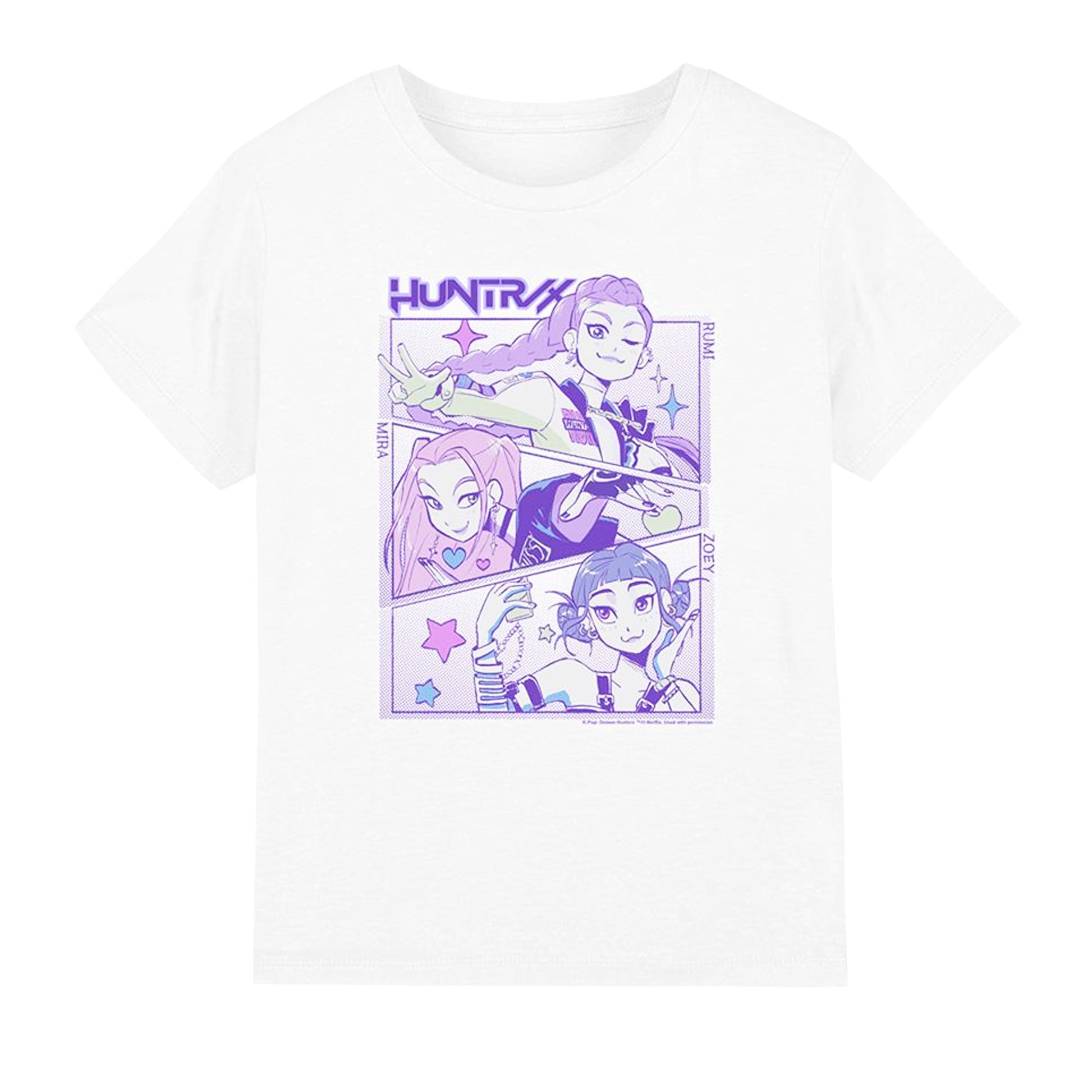 White - Front - K-Pop Demon Hunters Childrens-Kids Huntr-X Anime T-Shirt