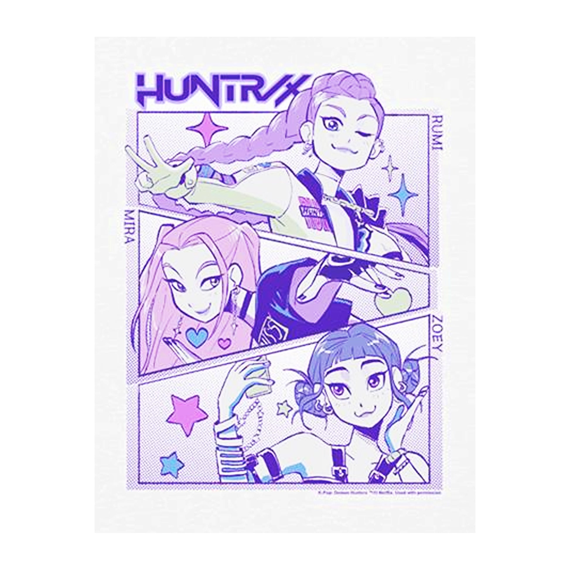 White - Side - K-Pop Demon Hunters Childrens-Kids Huntr-X Anime T-Shirt