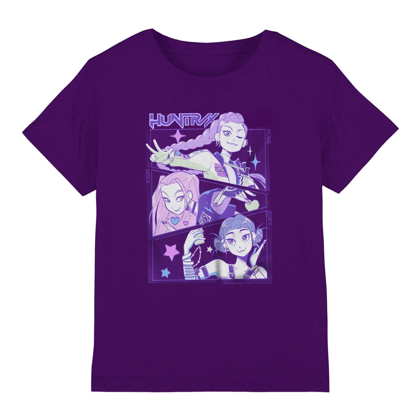 Purple - Front - K-Pop Demon Hunters Childrens-Kids Huntr-X Anime T-Shirt