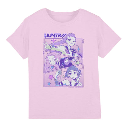 Light Pink - Front - K-Pop Demon Hunters Childrens-Kids Huntr-X Anime T-Shirt
