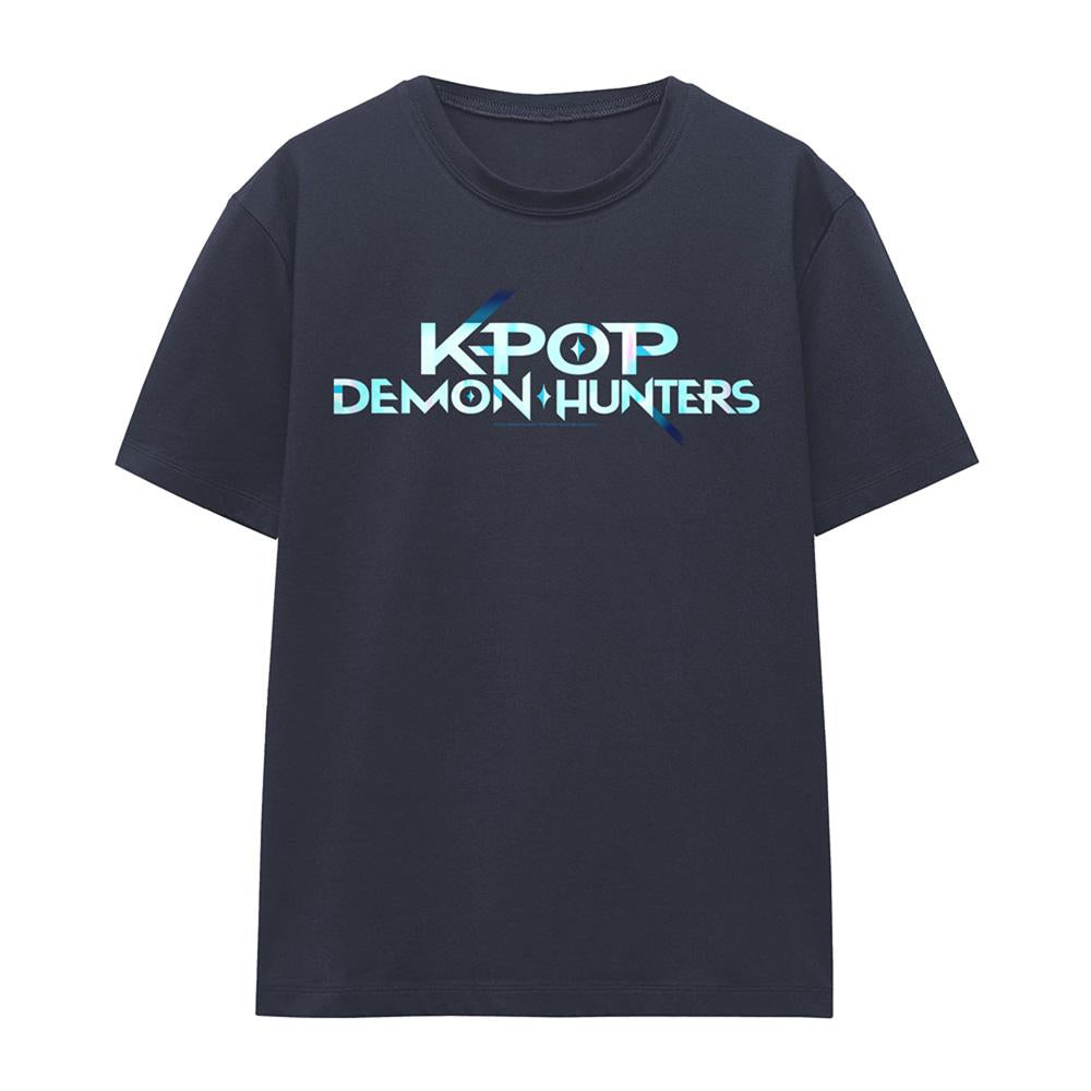 Deep Navy - Front - K-Pop Demon Hunters Womens-Ladies Colour Logo T-Shirt