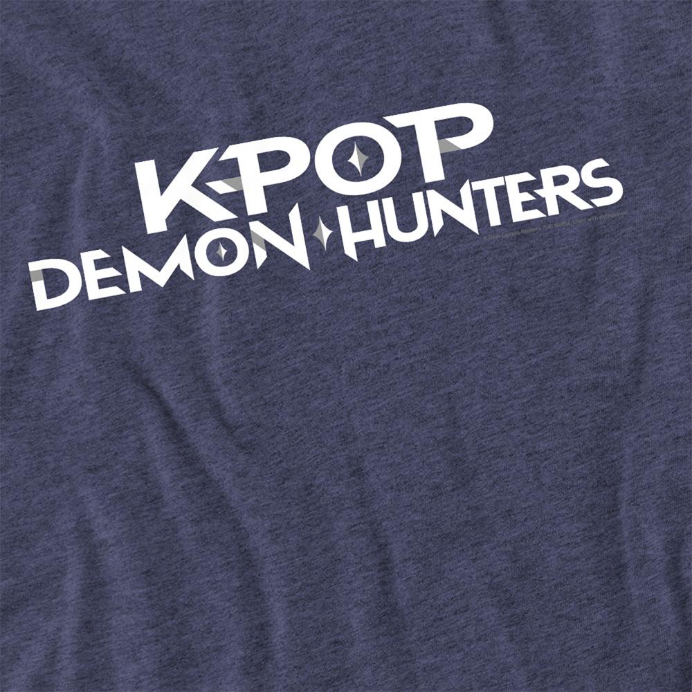 Navy - Pack Shot - K-Pop Demon Hunters Unisex Adult Logo Heather T-Shirt