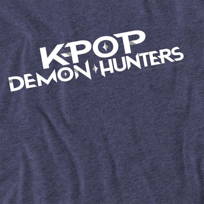 Navy - Pack Shot - K-Pop Demon Hunters Unisex Adult Logo Heather T-Shirt