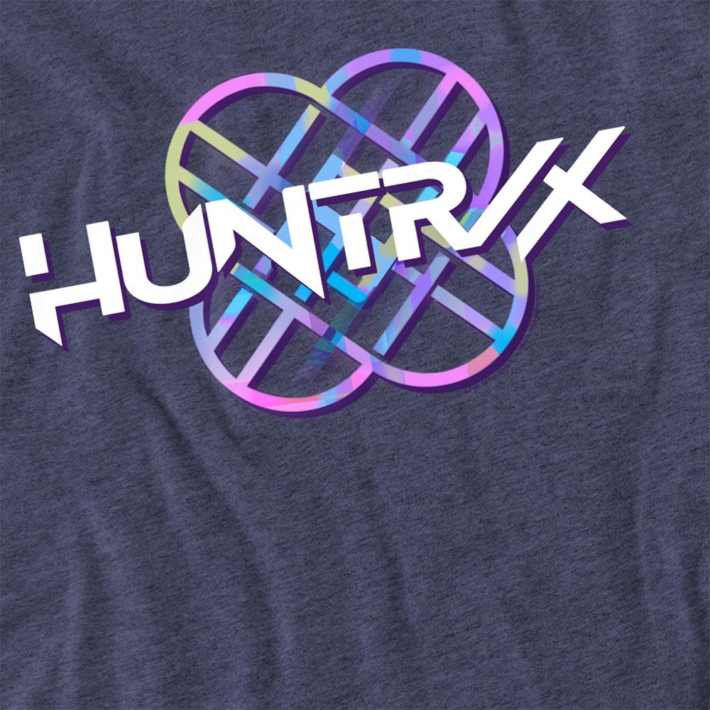 Navy - Back - K-Pop Demon Hunters Unisex Adult Huntr-X Pastel Heather Logo T-Shirt