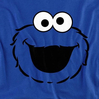 Royal Blue - Side - Sesame Street Mens Cookie Monster Face Long-Sleeved T-Shirt