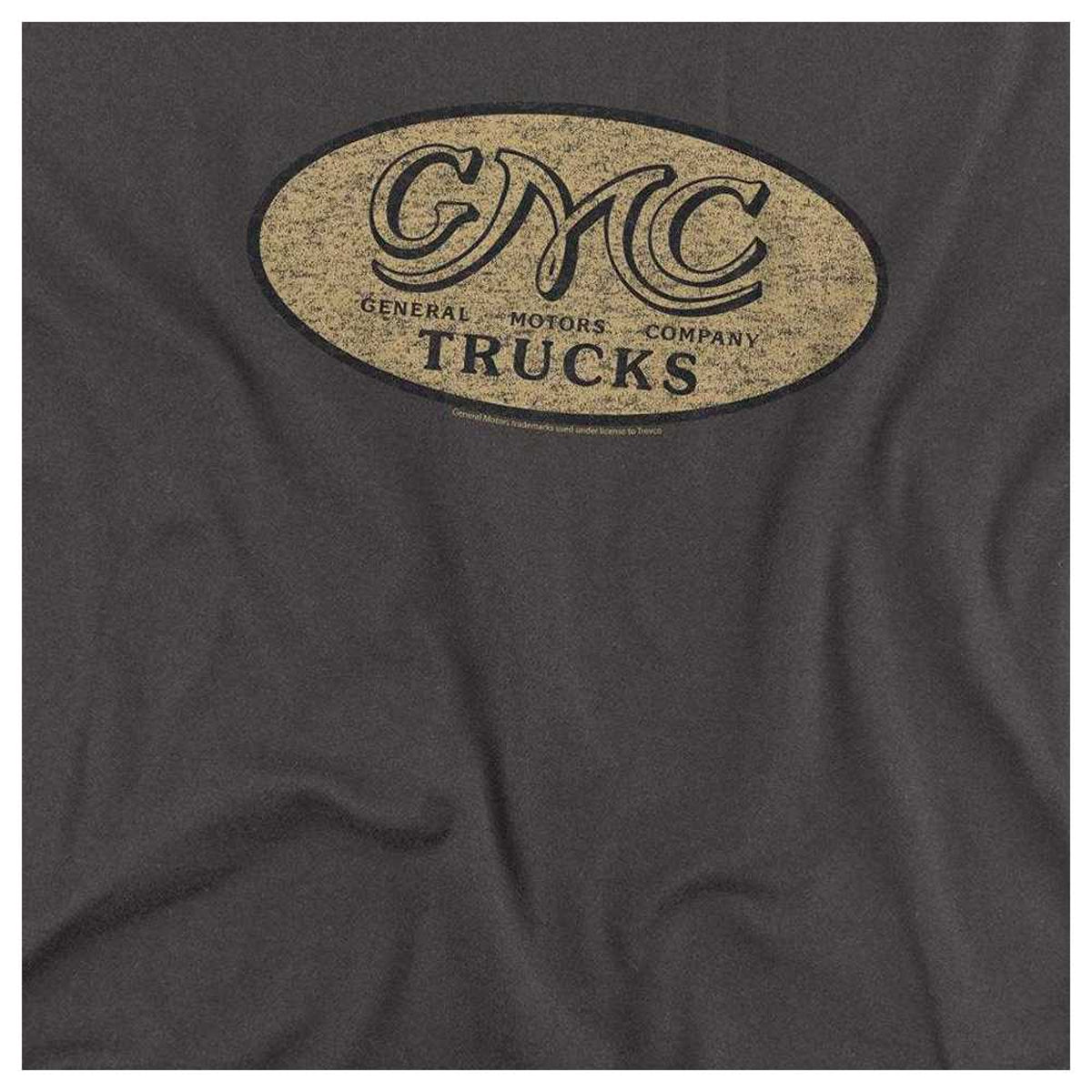 Charcoal - Side - GMC Mens Oval Logo Vintage Long-Sleeved T-Shirt