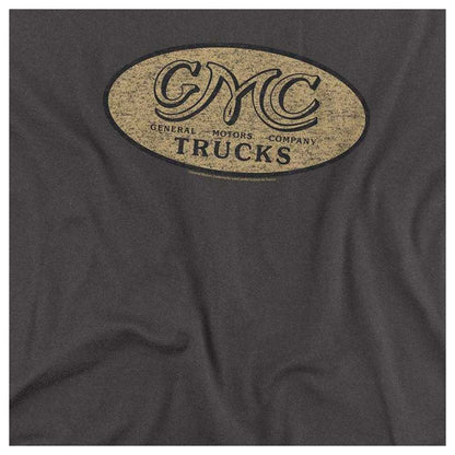 Charcoal - Side - GMC Mens Oval Logo Vintage Long-Sleeved T-Shirt