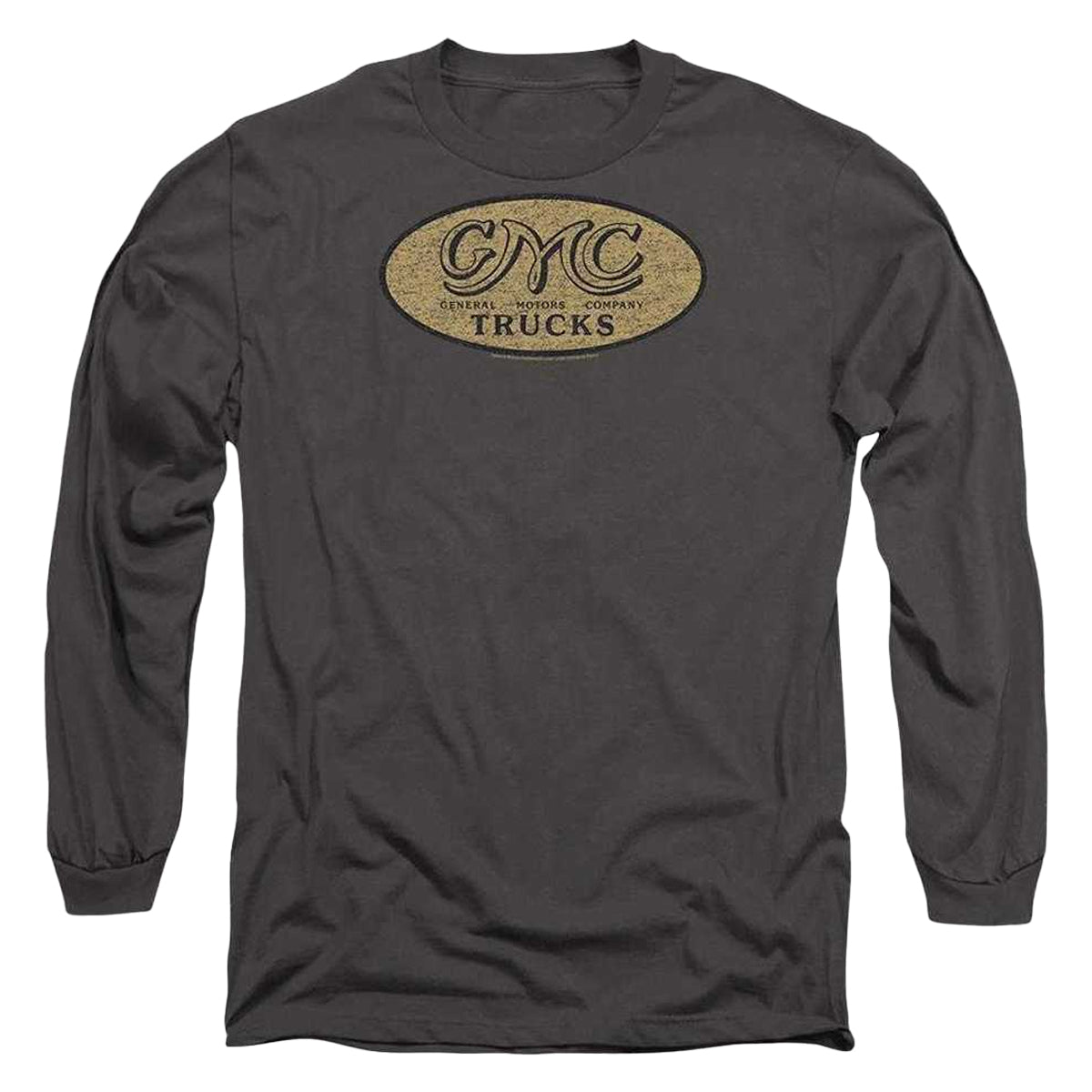 Charcoal - Front - GMC Mens Oval Logo Vintage Long-Sleeved T-Shirt
