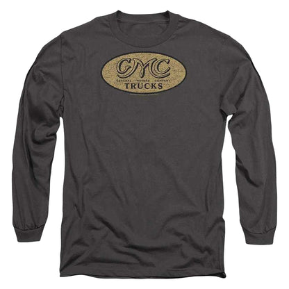 Charcoal - Front - GMC Mens Oval Logo Vintage Long-Sleeved T-Shirt
