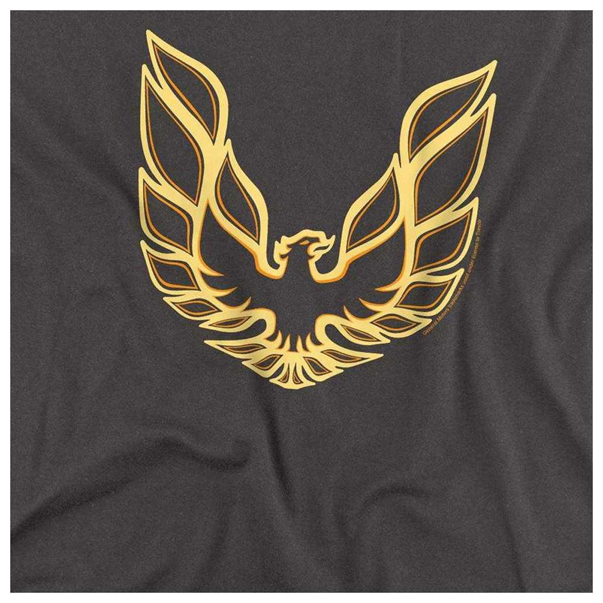 Charcoal - Side - Pontiac Mens Iconic Firebird Long-Sleeved T-Shirt