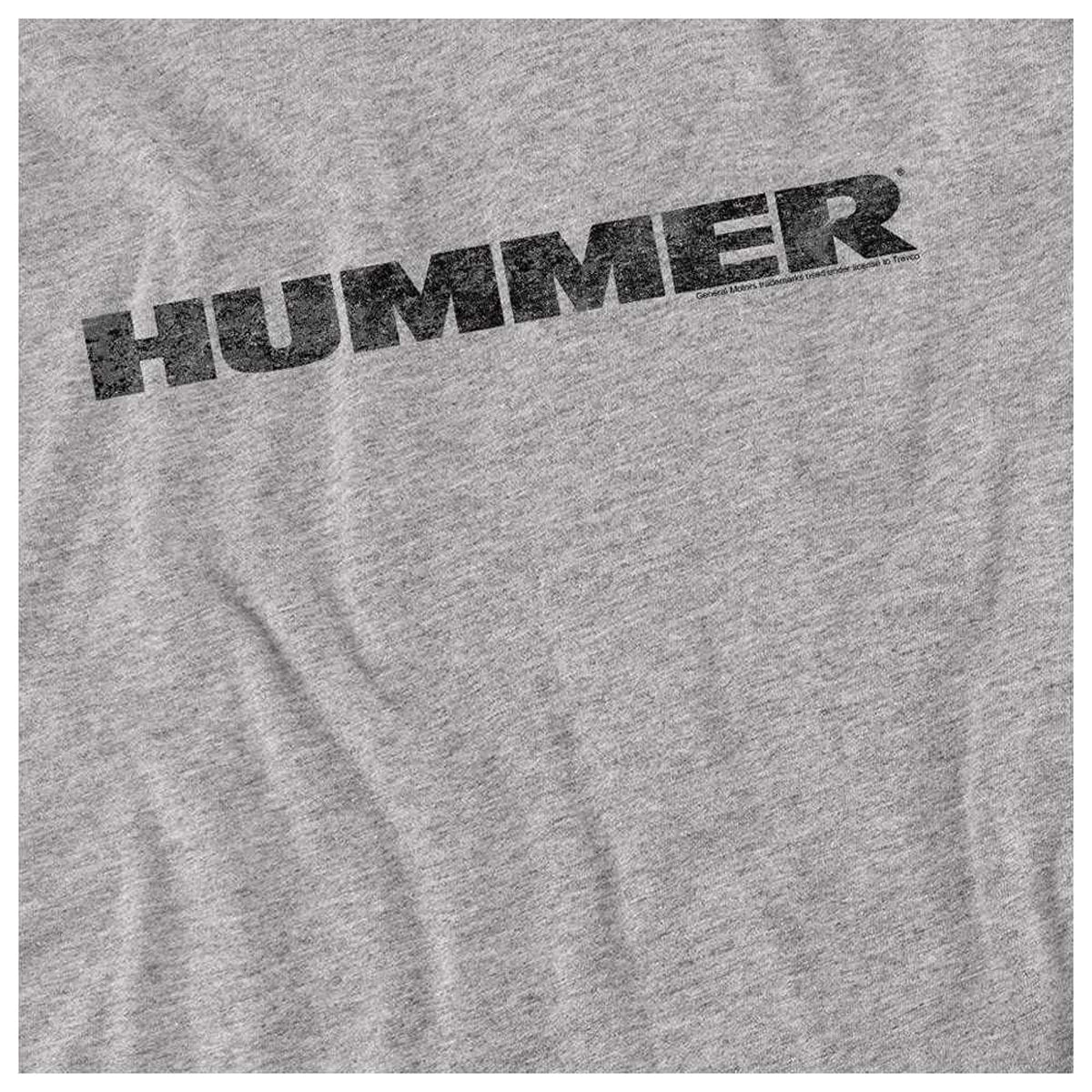 Athletic Heather - Side - Hummer Mens Distressed Heather Logo Long-Sleeved T-Shirt