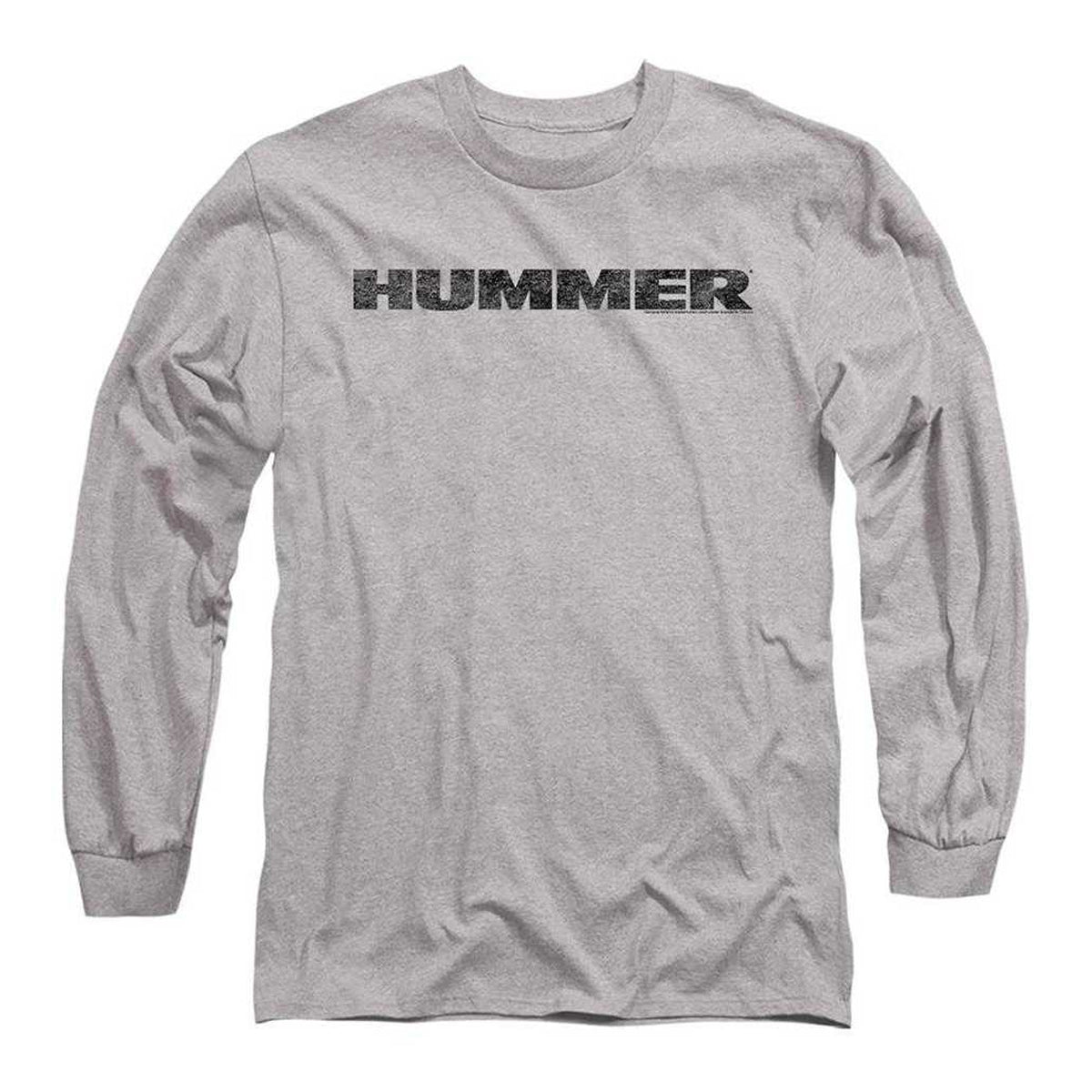 Athletic Heather - Front - Hummer Mens Distressed Heather Logo Long-Sleeved T-Shirt