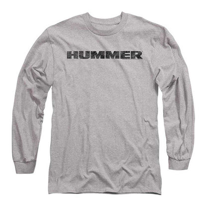 Athletic Heather - Front - Hummer Mens Distressed Heather Logo Long-Sleeved T-Shirt