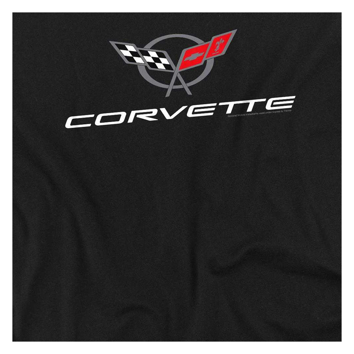 Black - Side - Chevrolet Mens Corvette Emblem Long-Sleeved T-Shirt