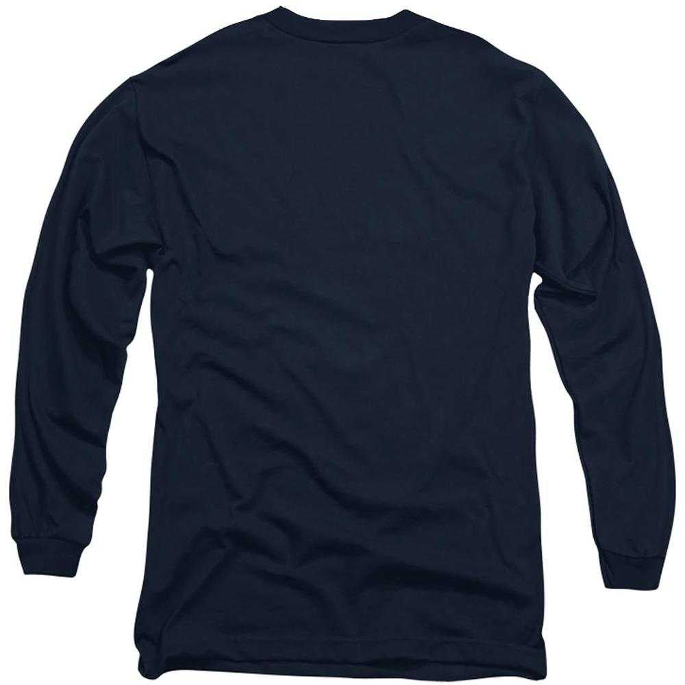 Navy - Back - Chevrolet Mens Stacked Logo Long-Sleeved T-Shirt
