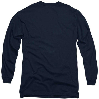 Navy - Back - Chevrolet Mens Stacked Logo Long-Sleeved T-Shirt