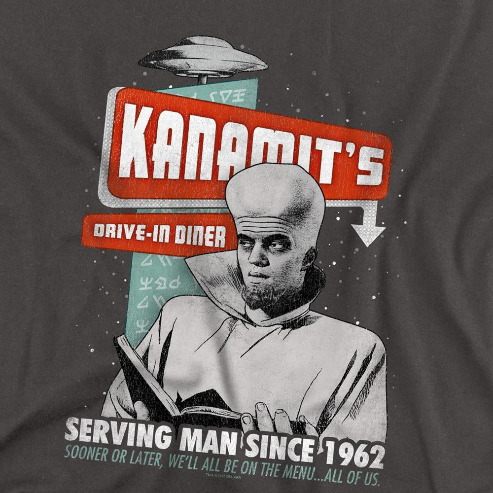 Charcoal - Side - The Twilight Zone Mens Kanamits Diner Long-Sleeved T-Shirt