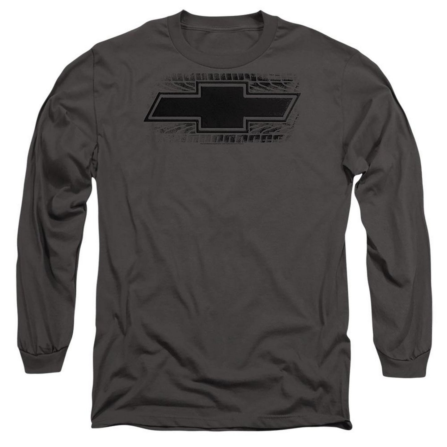 Charcoal - Front - Chevrolet Mens Bowtie Burnout Long-Sleeved T-Shirt
