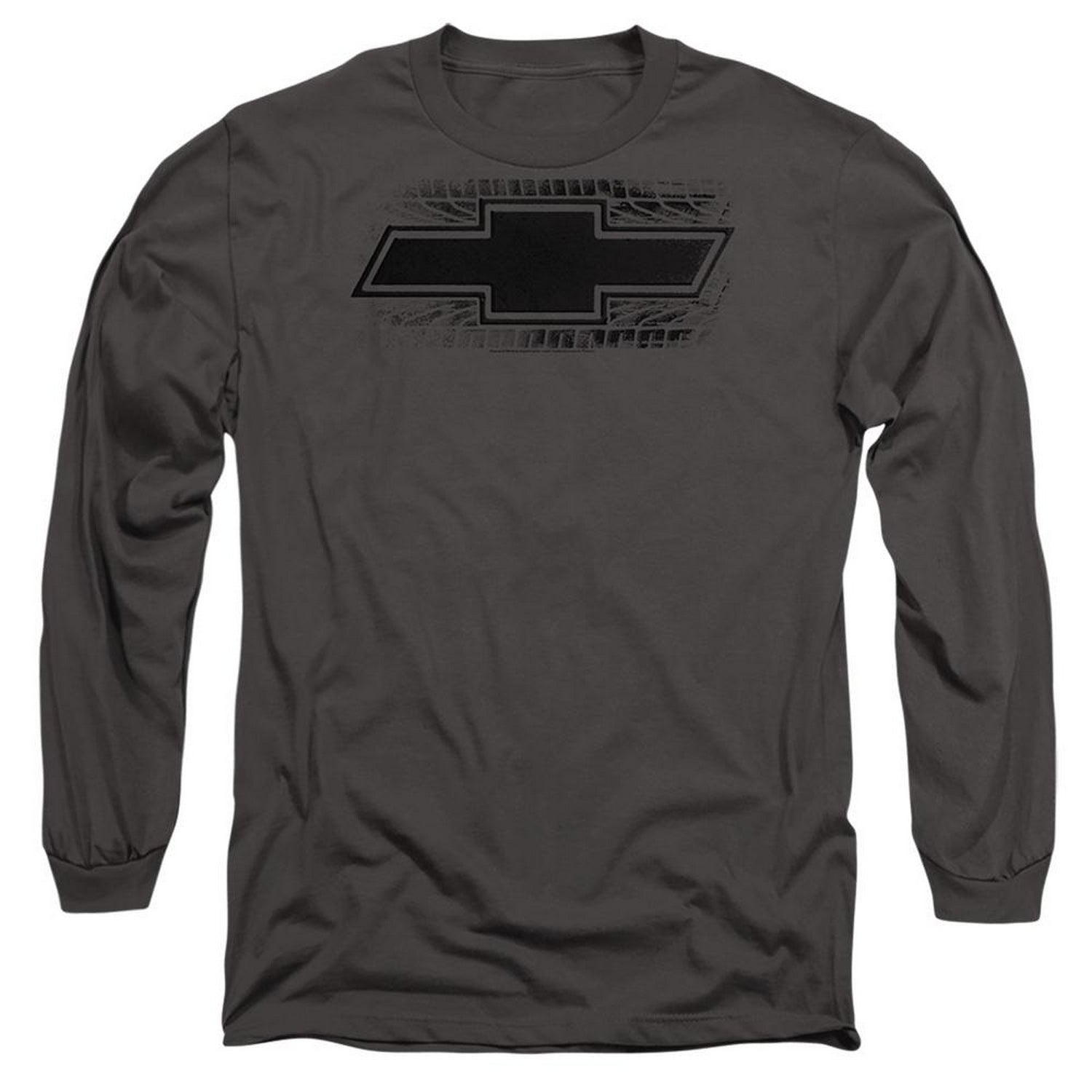 Charcoal - Front - Chevrolet Mens Bowtie Burnout Long-Sleeved T-Shirt