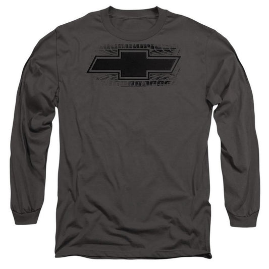 Charcoal - Front - Chevrolet Mens Bowtie Burnout Long-Sleeved T-Shirt
