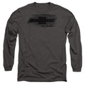 Charcoal - Front - Chevrolet Mens Bowtie Burnout Long-Sleeved T-Shirt