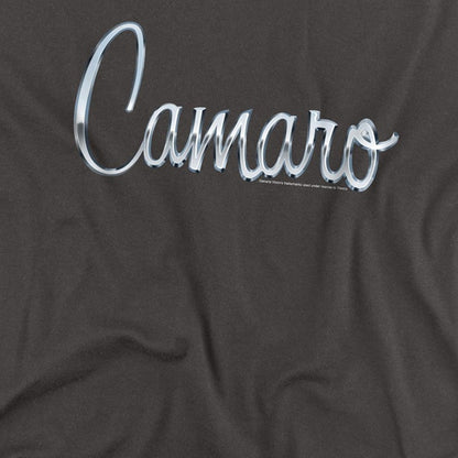 Charcoal - Side - Chevrolet Mens Classic Camaro Long-Sleeved T-Shirt