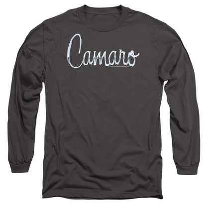 Charcoal - Front - Chevrolet Mens Classic Camaro Long-Sleeved T-Shirt
